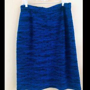 St. John Royal Blue Tweed Knit Skirt.